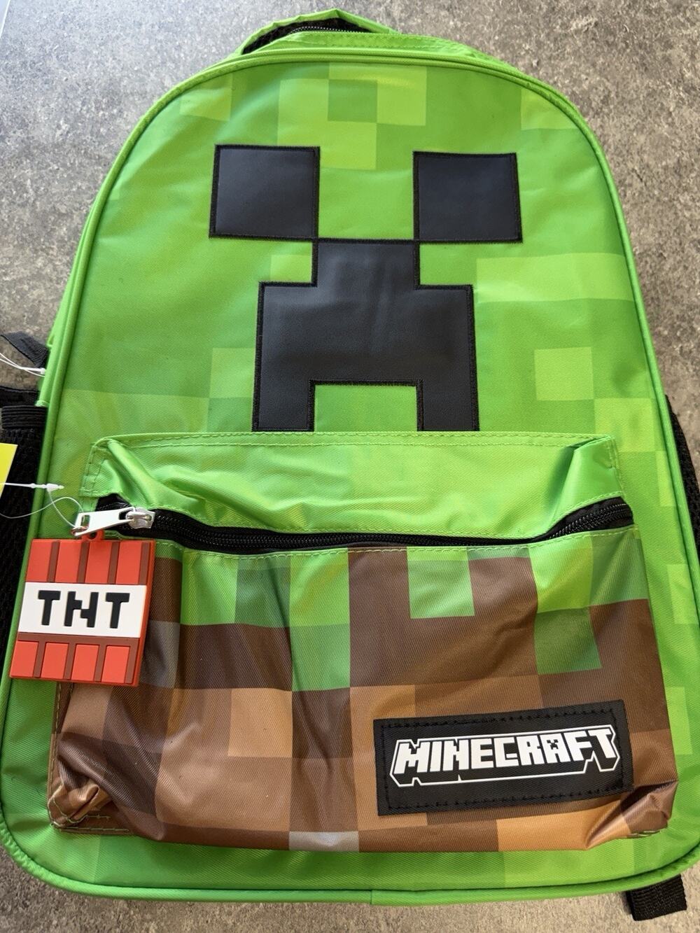 Minecraft Boys 17" Creeper Big Face Backpack, Green